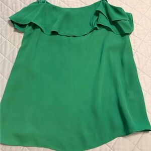 Gianni Bini Vibrant Green Ruffle Blouse
